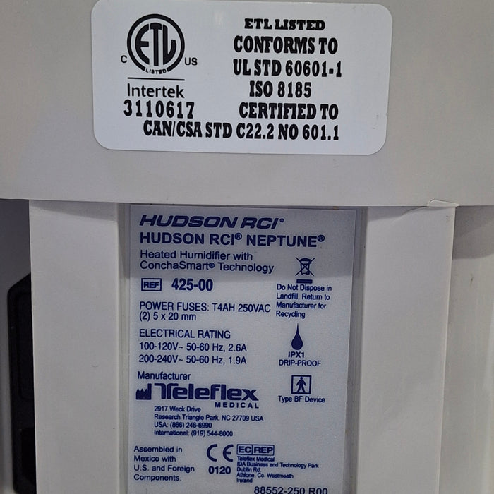 Teleflex Medical Hudson RCI Neptune Heated Humidifier