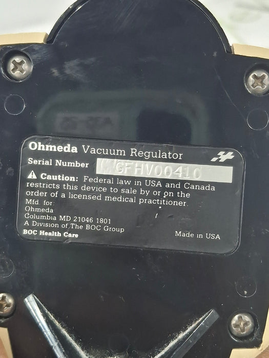 Ohmeda Medical Continuous Vacuum Regulator
