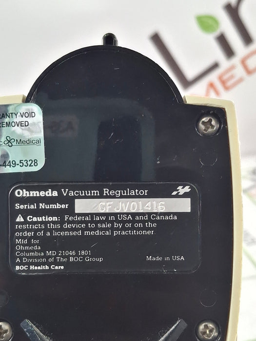 Ohio Medical Corporation Vacuum Regulator