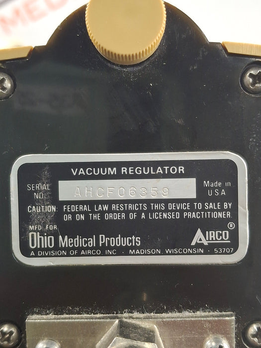 Ohio Medical Corporation Vacuum Regulator