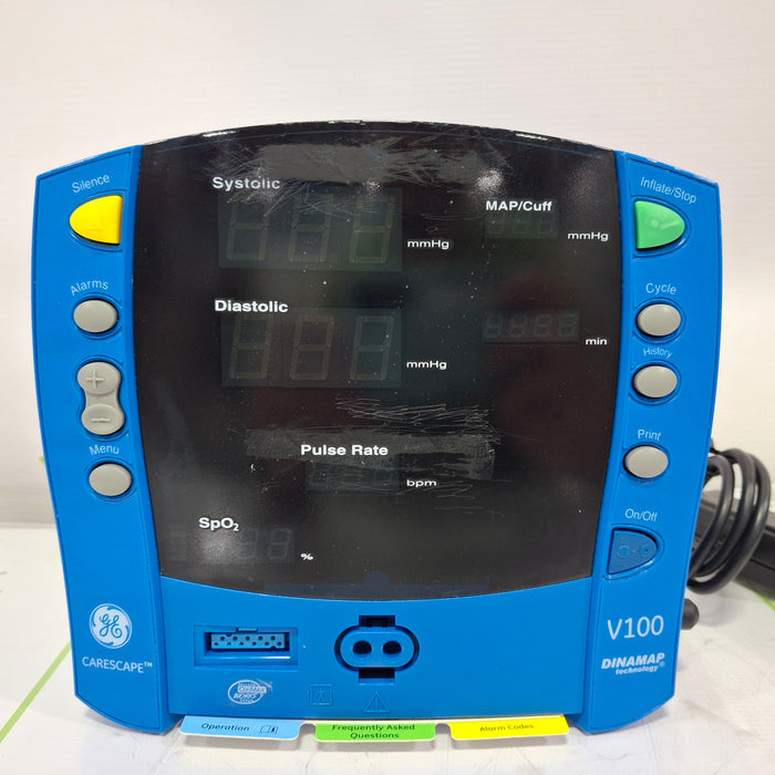 GE Healthcare Dinamap V100 - NIBP, SpO2 Vital Signs Monitor