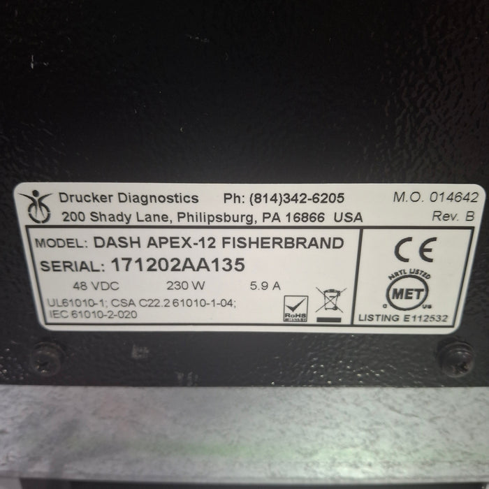 Drucker Diagnostics Dash Apex 12 Centrifuge