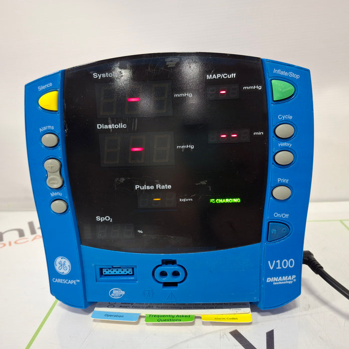 GE Healthcare Dinamap V100 - NIBP, SpO2 Vital Signs Monitor
