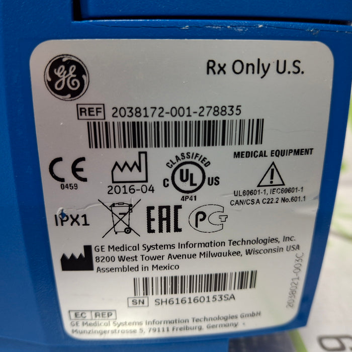 GE Healthcare Dinamap V100 - NIBP, SpO2 Vital Signs Monitor