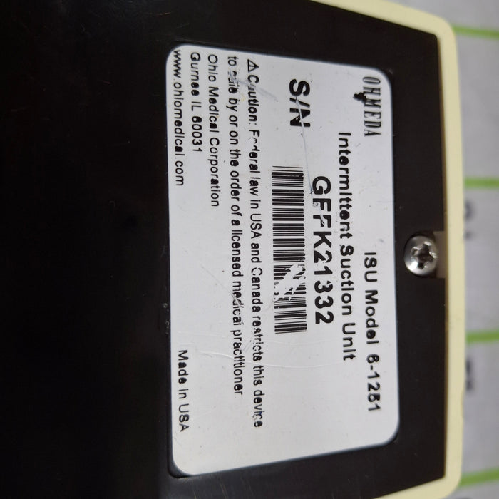 Ohmeda Medical ISU Model 6-1251 Intermittent Suction Unit