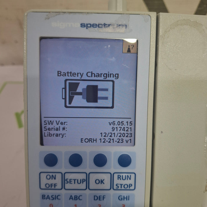 Baxter Sigma Spectrum 6.05.15 with B/G Battery Infusion Pump