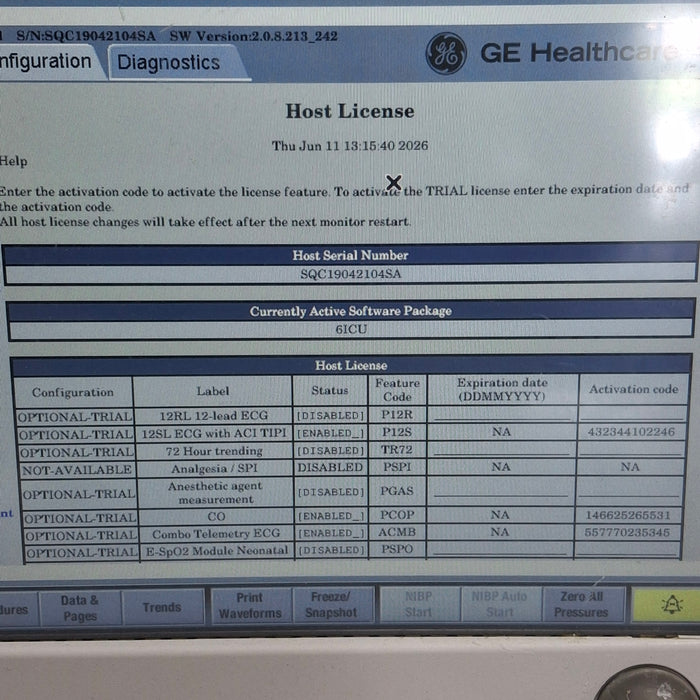 GE Healthcare Carescape B650 Critical Care Patient Monitor