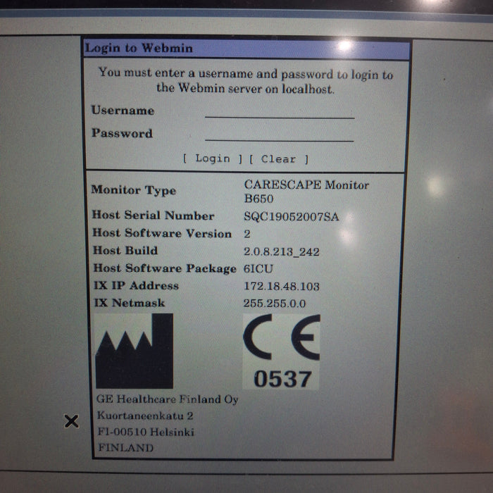 GE Healthcare Carescape B650 Critical Care Patient Monitor