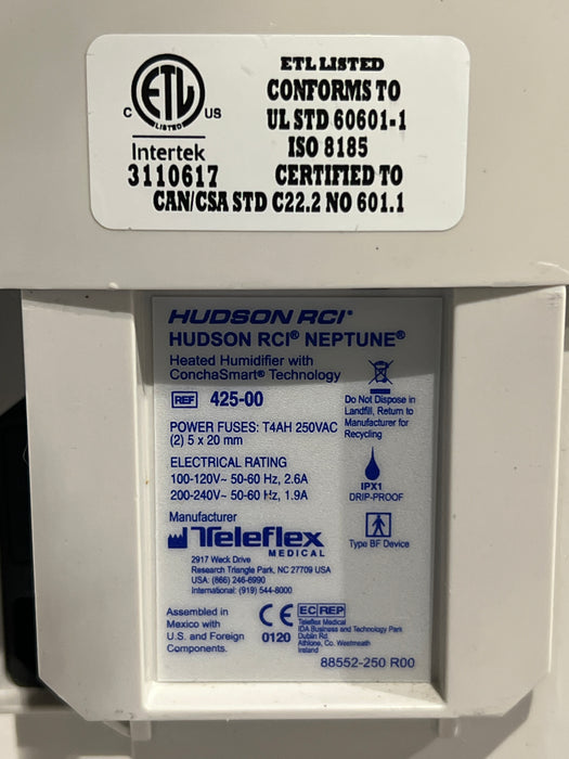 Teleflex Medical Hudson RCI Neptune Heated Humidifier