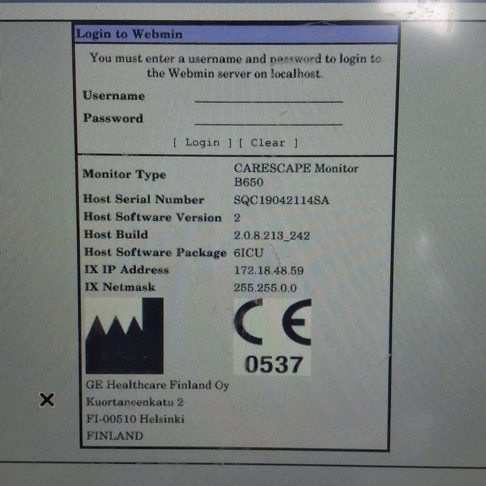GE Healthcare Carescape B650 Critical Care Patient Monitor