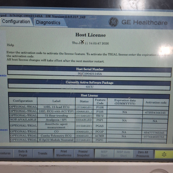GE Healthcare Carescape B650 Critical Care Patient Monitor