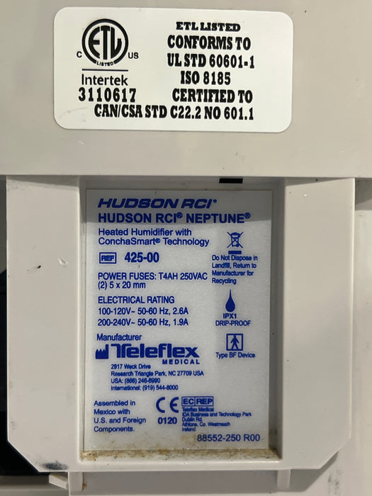 Teleflex Medical Hudson RCI Neptune Heated Humidifier