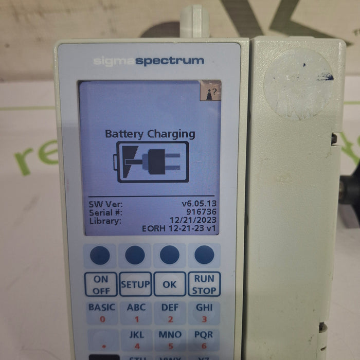 Baxter Sigma Spectrum 6.05.13 with B/G Battery Infusion Pump