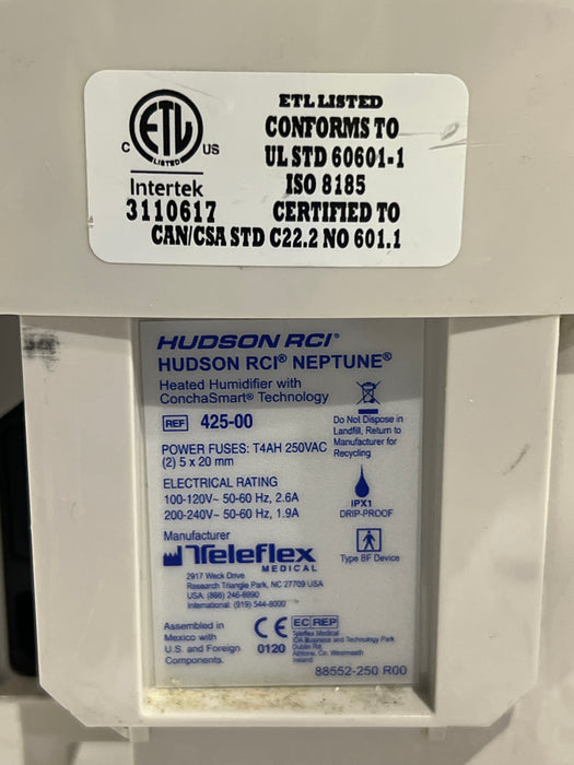 Teleflex Medical Hudson RCI Neptune Heated Humidifier