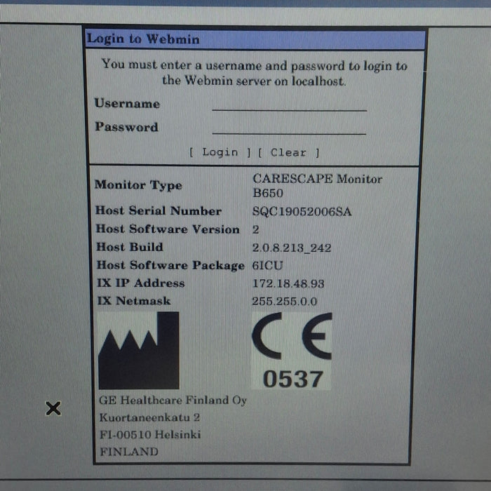 GE Healthcare Carescape B650 Critical Care Patient Monitor