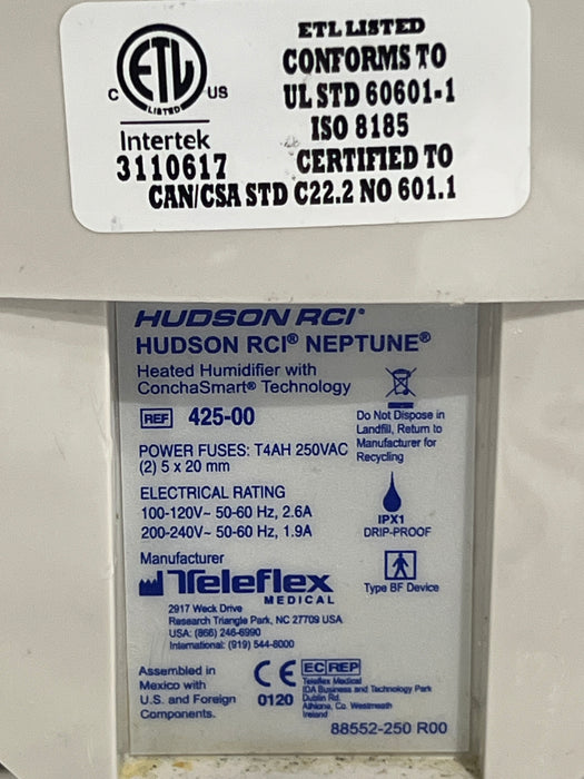 Teleflex Medical Hudson RCI Neptune Heated Humidifier