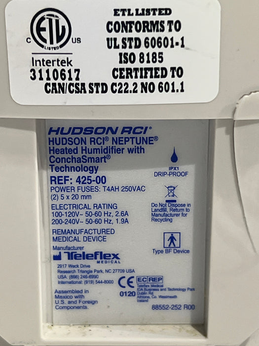 Teleflex Medical Hudson RCI Neptune Heated Humidifier