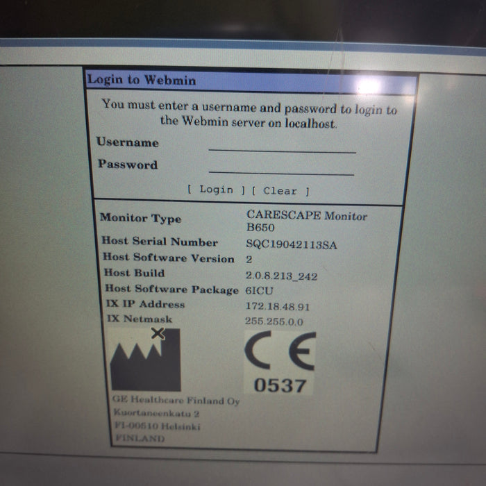 GE Healthcare Carescape B650 Critical Care Patient Monitor