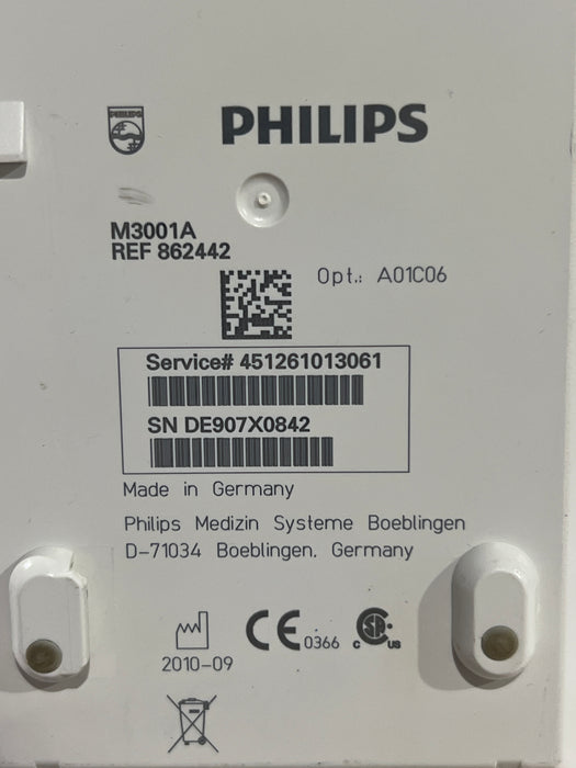 Philips M3001A-A01C06 Fast SpO2, NIBP, ECG, Temp, IBP MMS Module