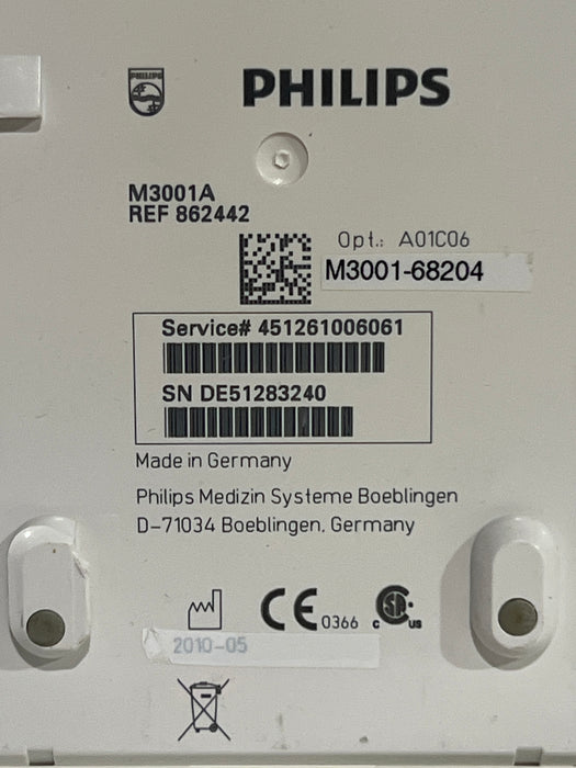 Philips M3001A-A01C06 Fast SpO2, NIBP, ECG, Temp, IBP MMS Module