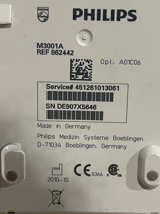 Philips M3001A-A01C06 Fast SpO2, NIBP, ECG, Temp, IBP MMS Module