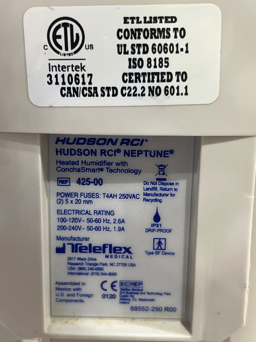 Teleflex Medical Hudson RCI Neptune Heated Humidifier