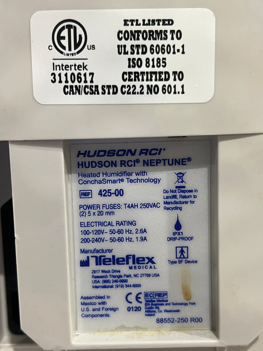 Teleflex Medical Hudson RCI Neptune Heated Humidifier