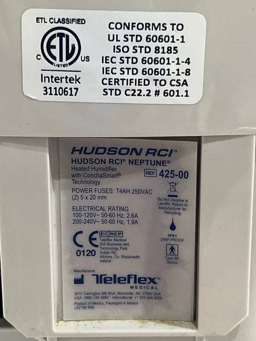 Teleflex Medical Hudson RCI Neptune Heated Humidifier