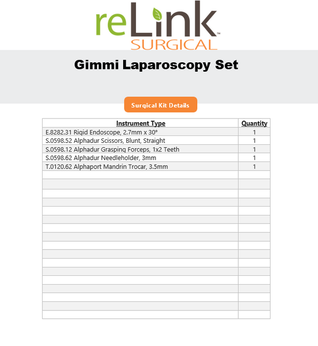 Gimmi Alphadur Fortis & Alphascope II Laparoscopy Set