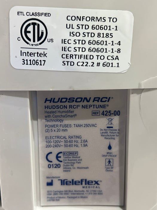Teleflex Medical Hudson RCI Neptune Heated Humidifier
