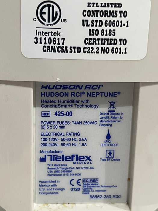 Teleflex Medical Hudson RCI Neptune Heated Humidifier