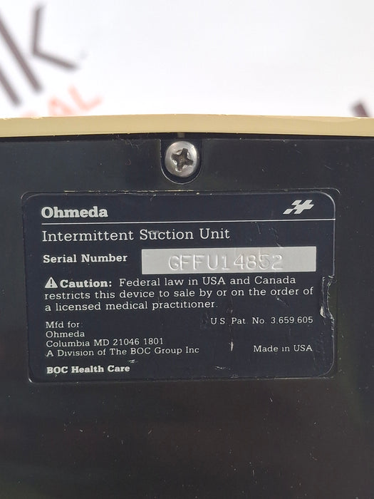 Ohmeda Medical 200 Intermittent Suction Unit
