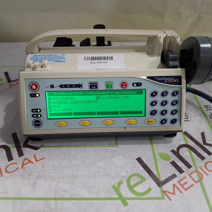 Smiths Medical Medfusion 3500 Syringe Infusion Pump