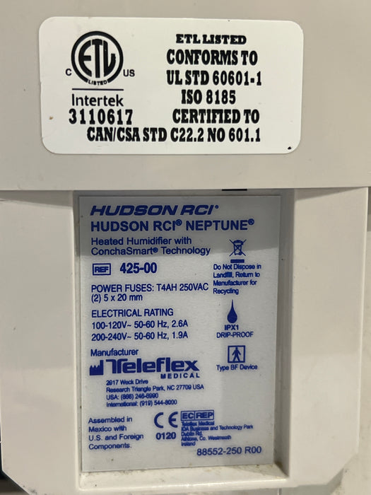 Teleflex Medical Hudson RCI Neptune Heated Humidifier