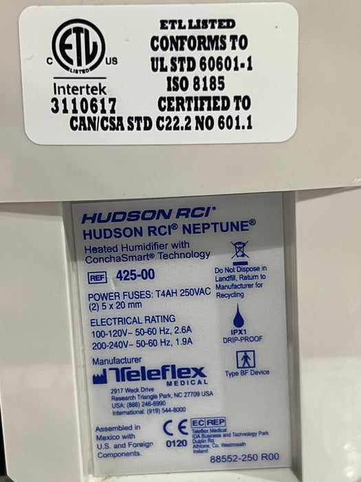 Teleflex Medical Hudson RCI Neptune Heated Humidifier