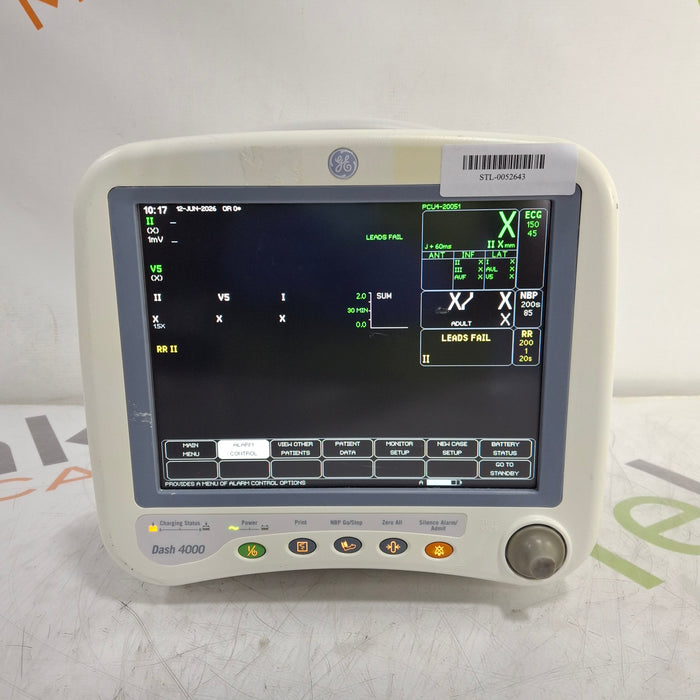 GE Healthcare Dash 4000 - Masimo SpO2 Patient Monitor