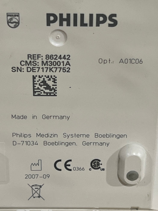 Philips M3001A-A01C06 Fast SpO2, NIBP, ECG, Temp, IBP MMS Module