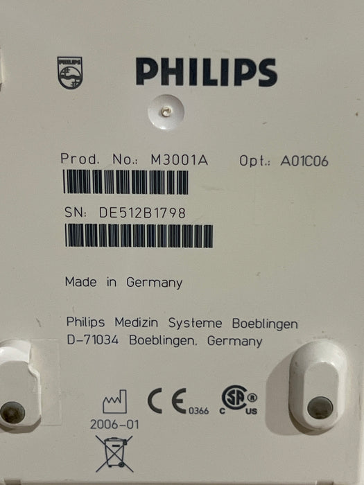 Philips M3001A-A01C06 Fast SpO2, NIBP, ECG, Temp, IBP MMS Module