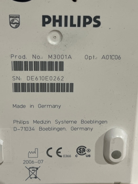 Philips M3001A-A01C06 Fast SpO2, NIBP, ECG, Temp, IBP MMS Module
