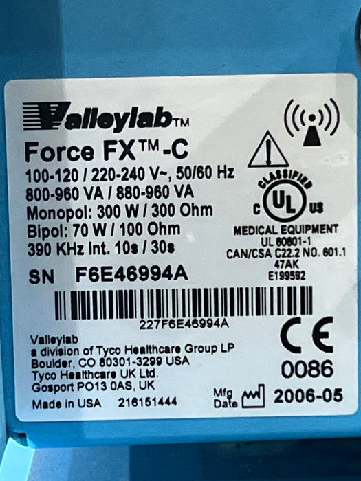 Covidien Valleylab Force FX-C Electrosurgical Generator