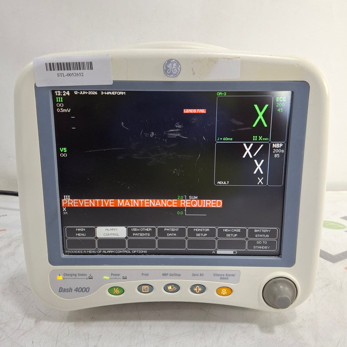 GE Healthcare Dash 4000 - Masimo SpO2 Patient Monitor