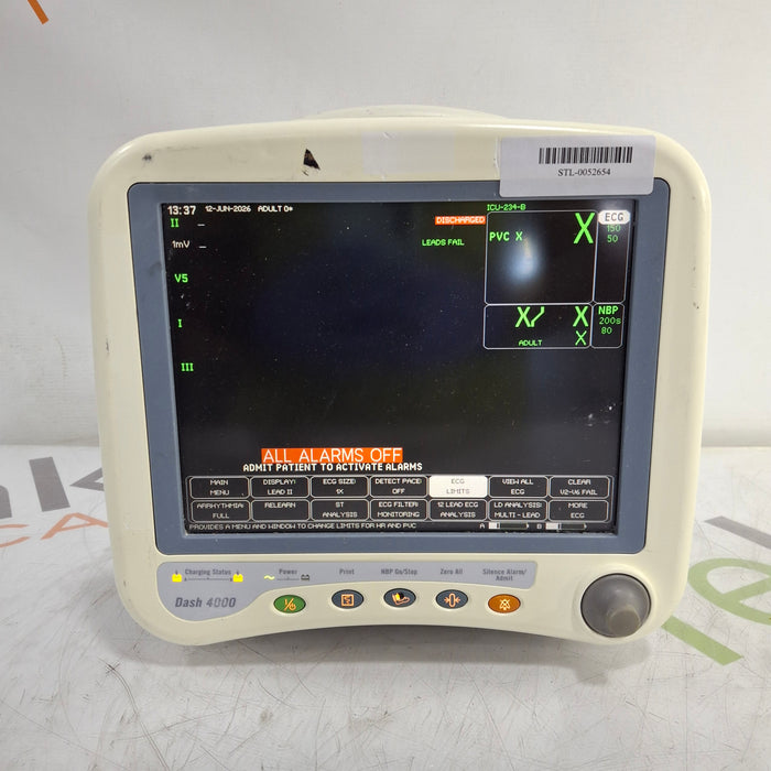 GE Healthcare Dash 4000 - Masimo SpO2 Patient Monitor