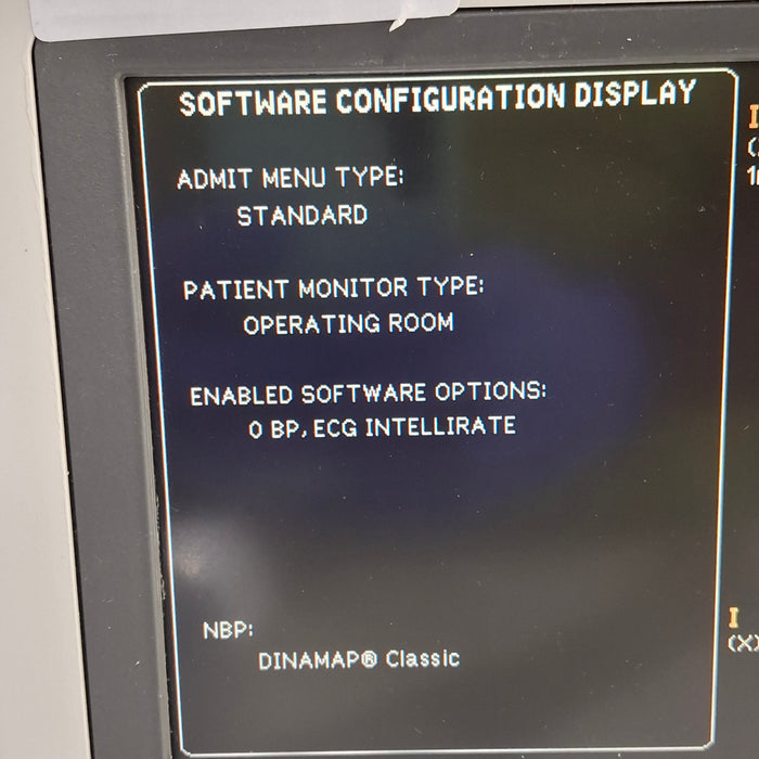 GE Healthcare Dash 4000 Display Screen