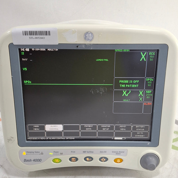 GE Healthcare Dash 4000 - GE/Nellcor SpO2 Patient Monitor
