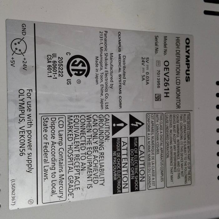 Olympus OEV261H 26" LCD Endoscopy Monitor