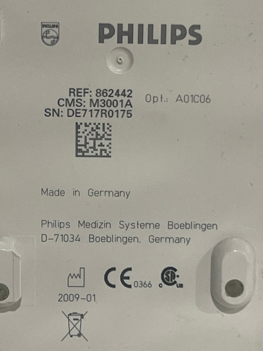 Philips M3001A-A01C06 Fast SpO2, NIBP, ECG, Temp, IBP MMS Module