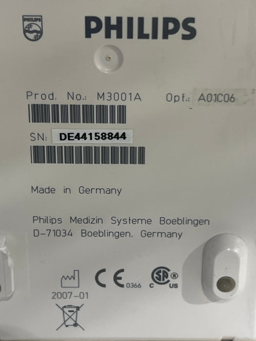 Philips M3001A-A01C06 Fast SpO2, NIBP, ECG, Temp, IBP MMS Module