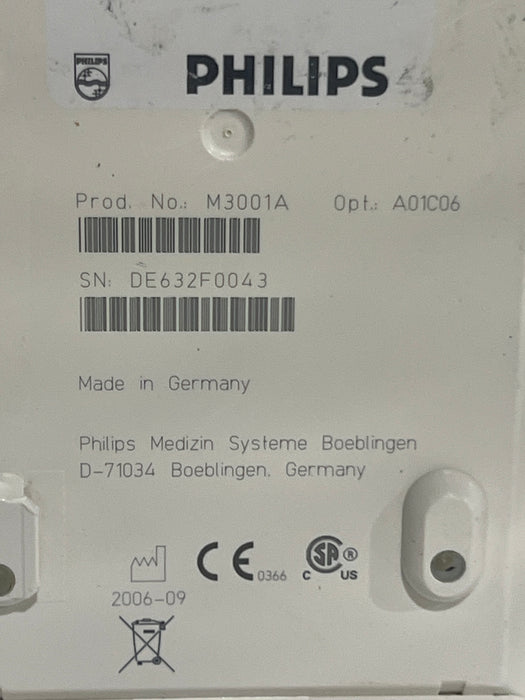 Philips M3001A-A01C06 Fast SpO2, NIBP, ECG, Temp, IBP MMS Module