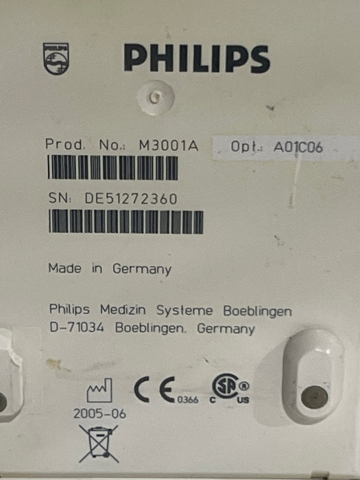 Philips M3001A-A01C06 Fast SpO2, NIBP, ECG, Temp, IBP MMS Module