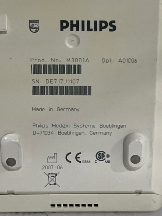 Philips M3001A-A01C06 Fast SpO2, NIBP, ECG, Temp, IBP MMS Module